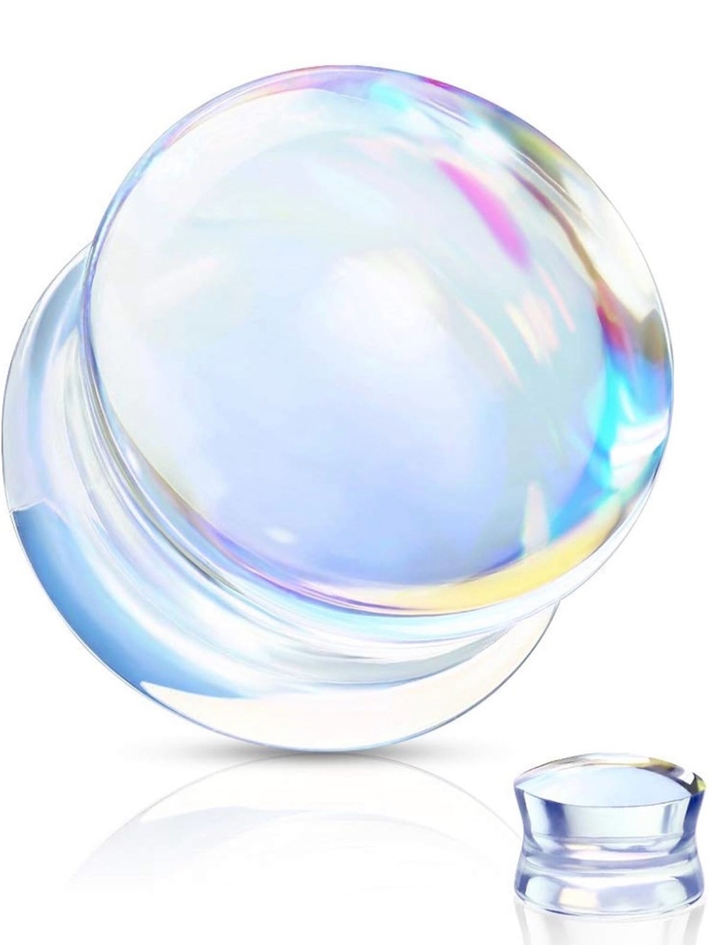 00g Double Flare Iridescent Glass Plugs